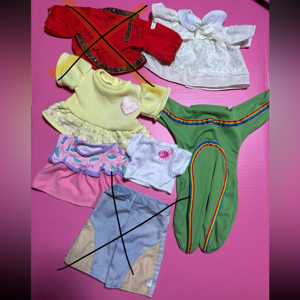 Cabbage Patch Kids Clothing Lot – Vintage CPK Outfits & Pieces – Mixed Bundle
